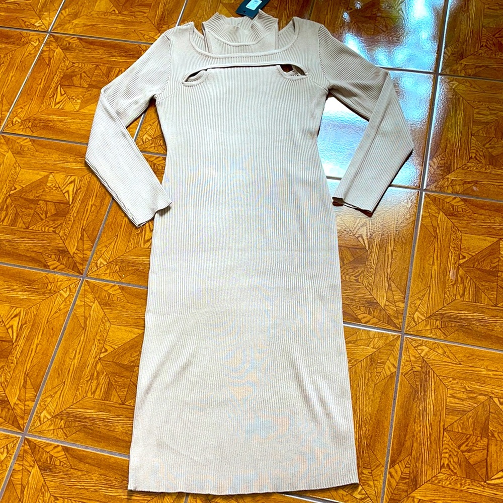 Dangerous Woman Midi Dress Fashion Nova Tan XL
